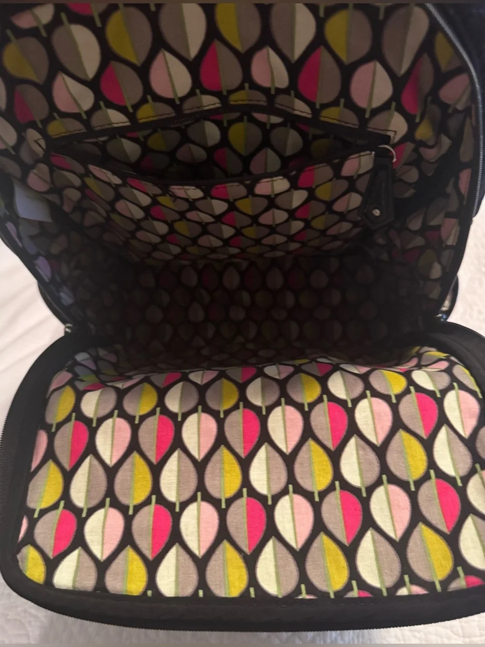 Vera Bradley Quilted Microfiber Black Backpack